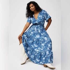 Torrid Blue Floral Maxi Dress